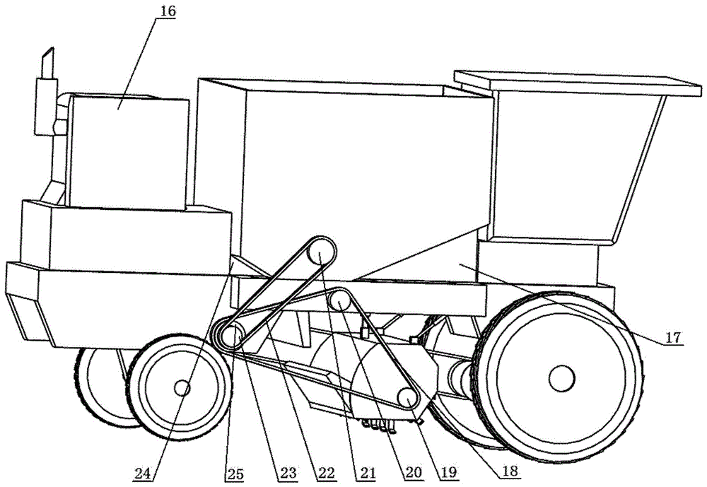 A self-propelled orchard straw double-layer covering machine