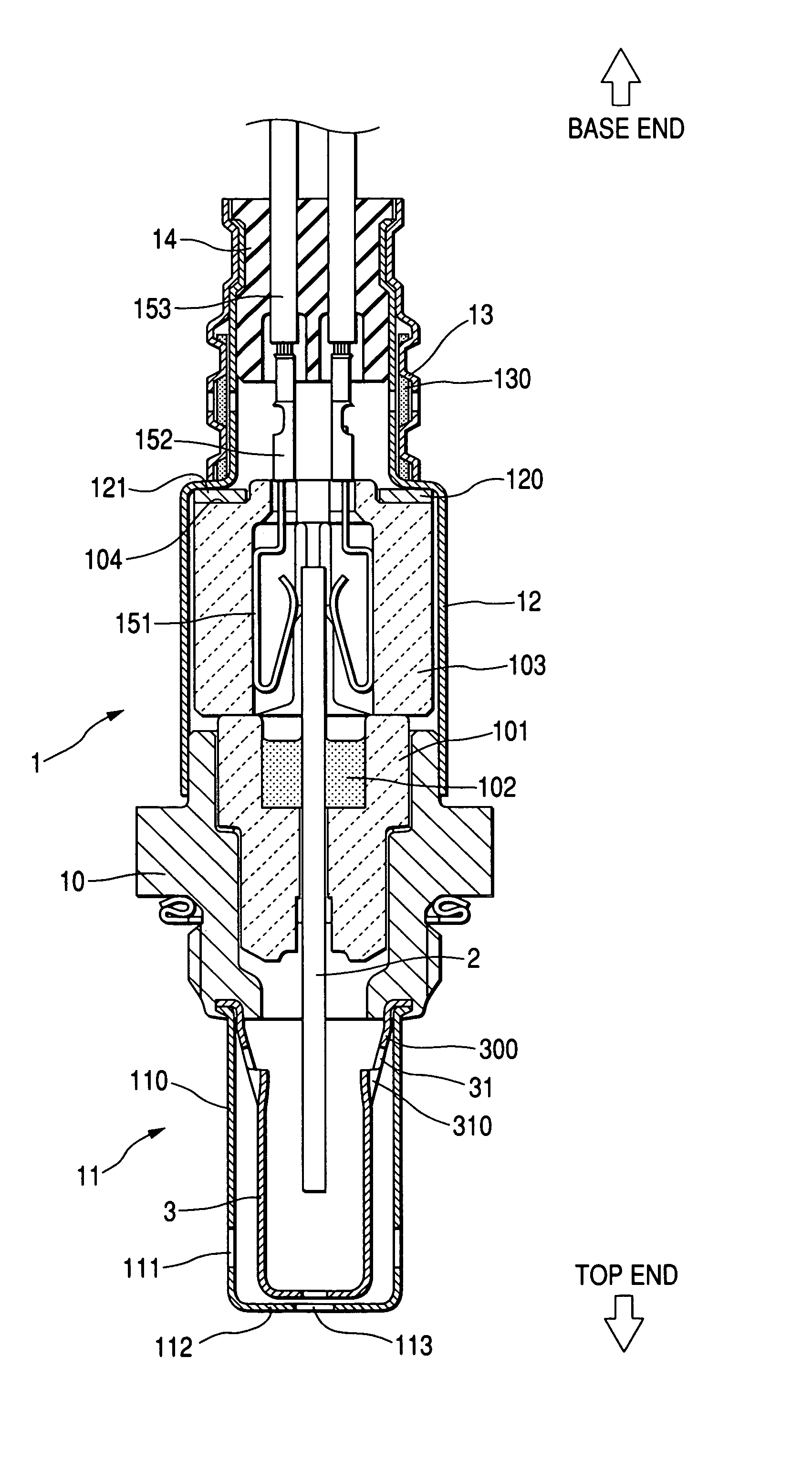 Gas sensor equipped with gas inlet designed to create desired flow of gas