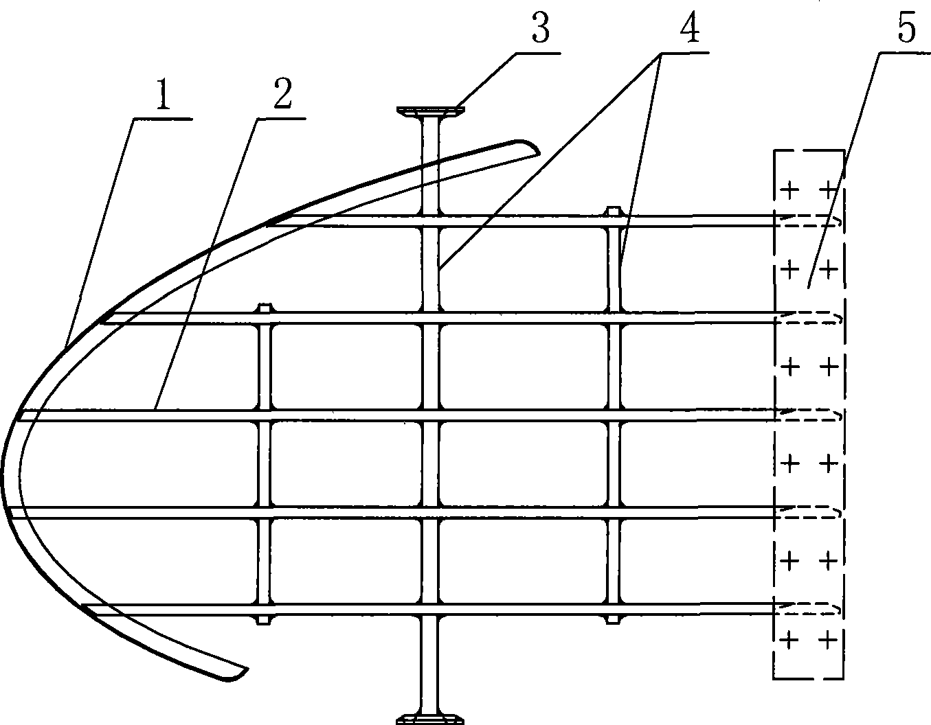 Assembling and welding technique of ship water-jet propulsion flow-passage grid