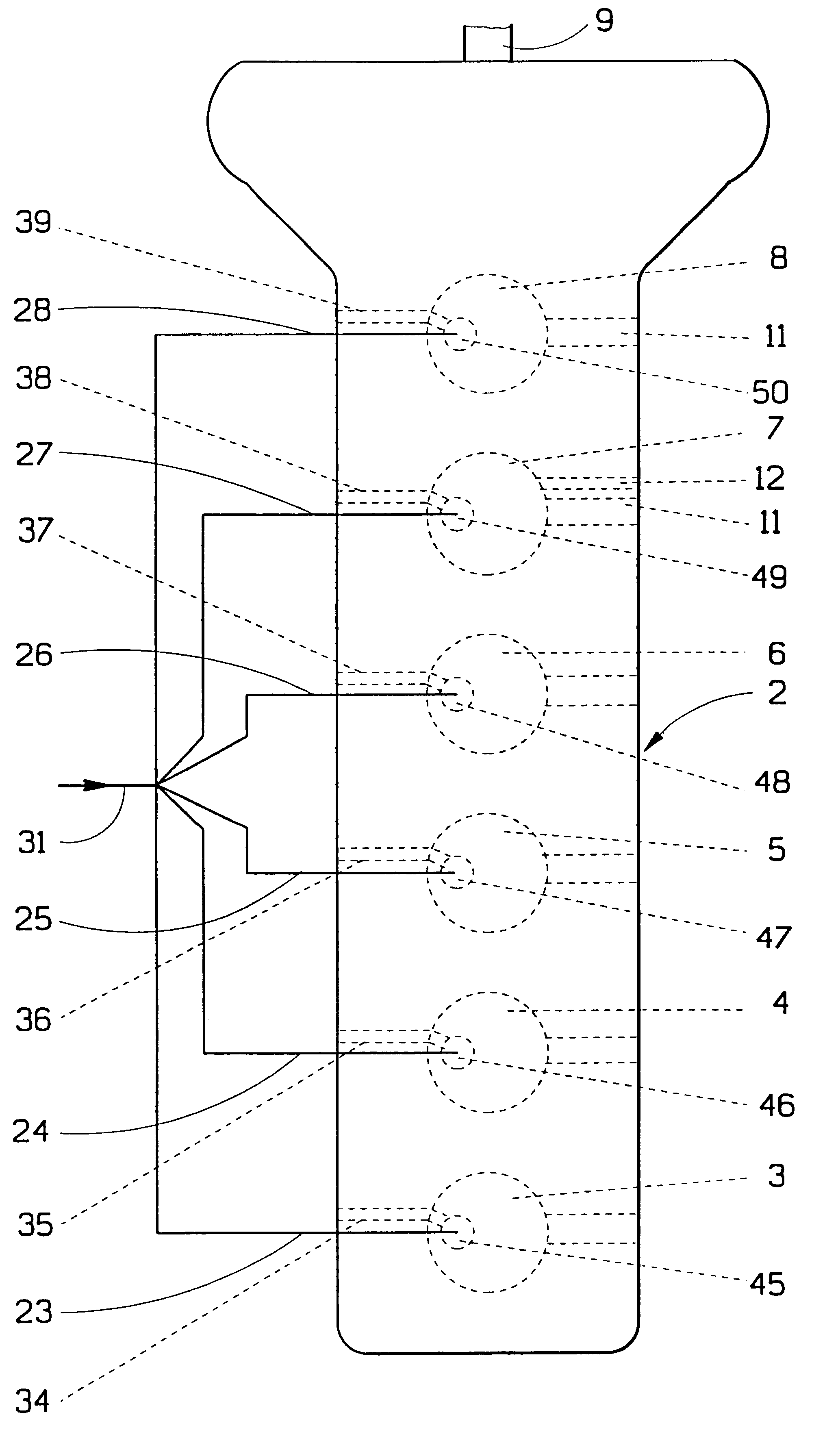 Method for reducing vibration in a vehicle and a device for accomplishment of the method