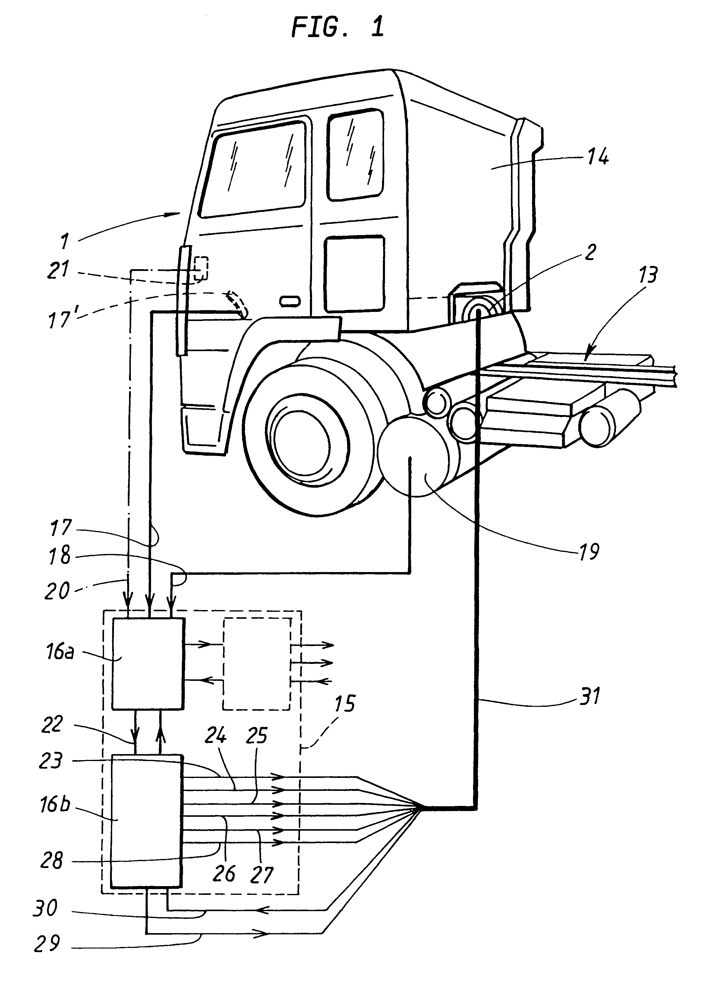 Method for reducing vibration in a vehicle and a device for accomplishment of the method