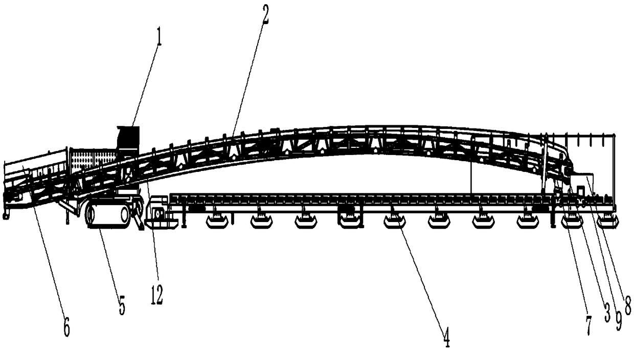 Self-walking two-conveying transfer machine for coal mine