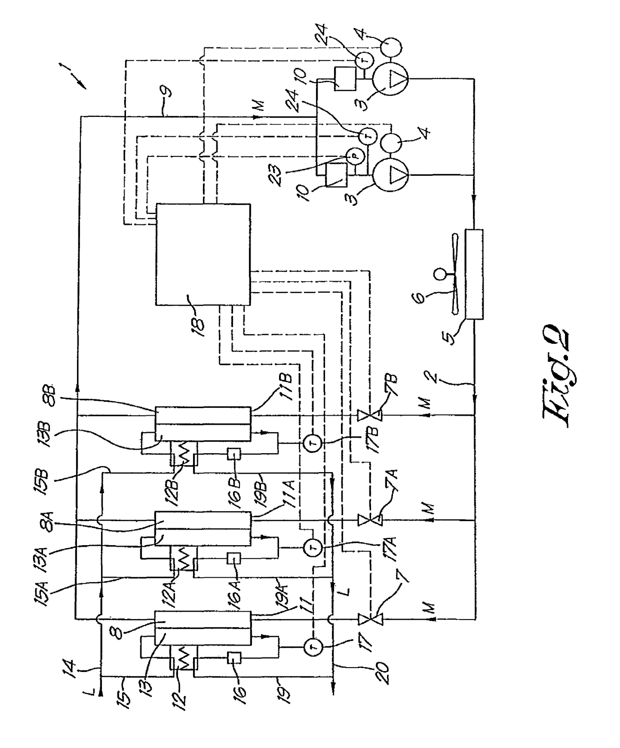 Cooling circuit, cold drying installation and method for controlling a cooling circuit