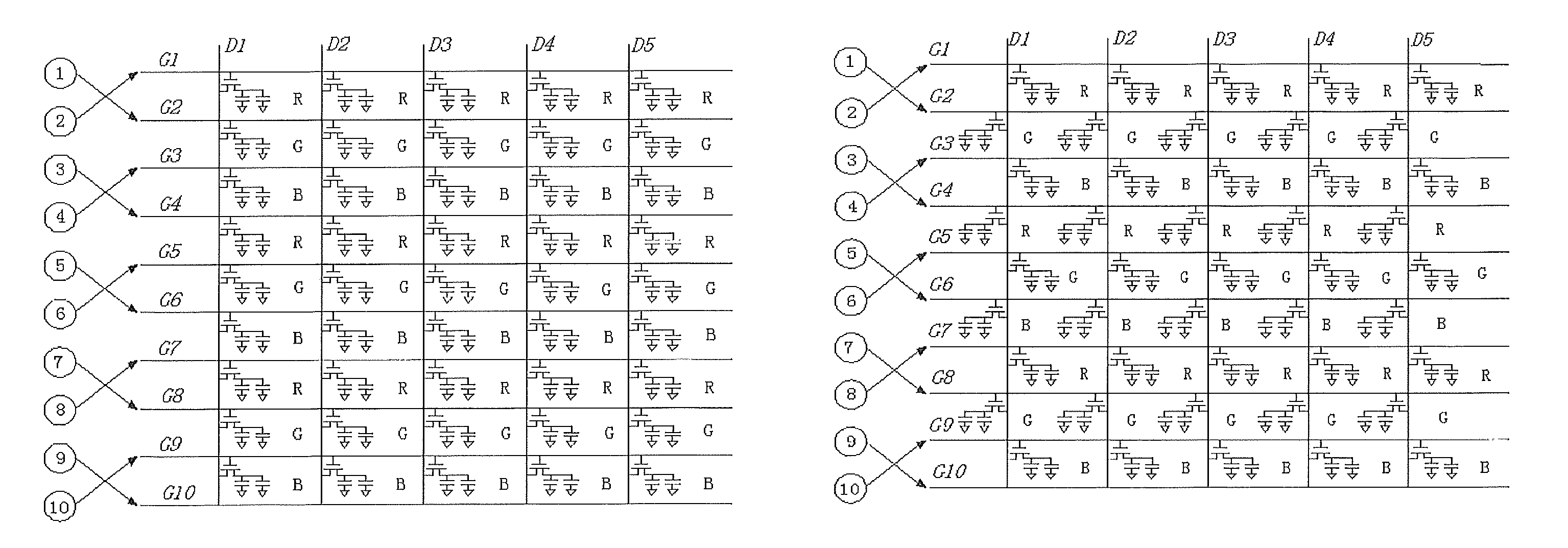 Tri-gate display panel