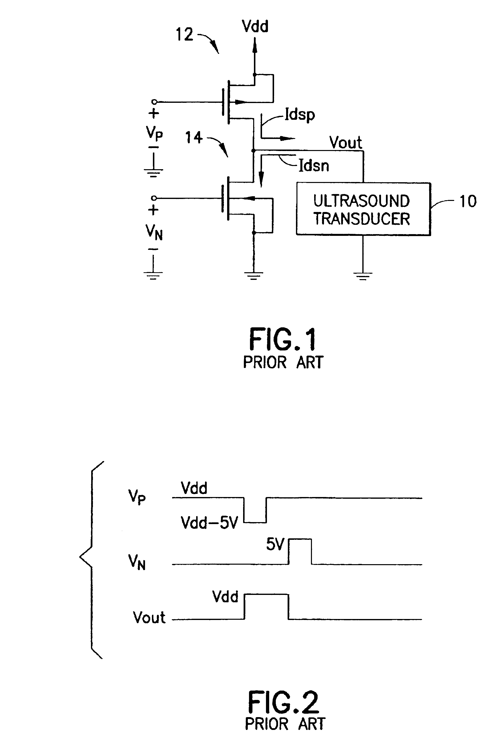 Ultrasound transmitter with voltage-controlled rise/fall time variation