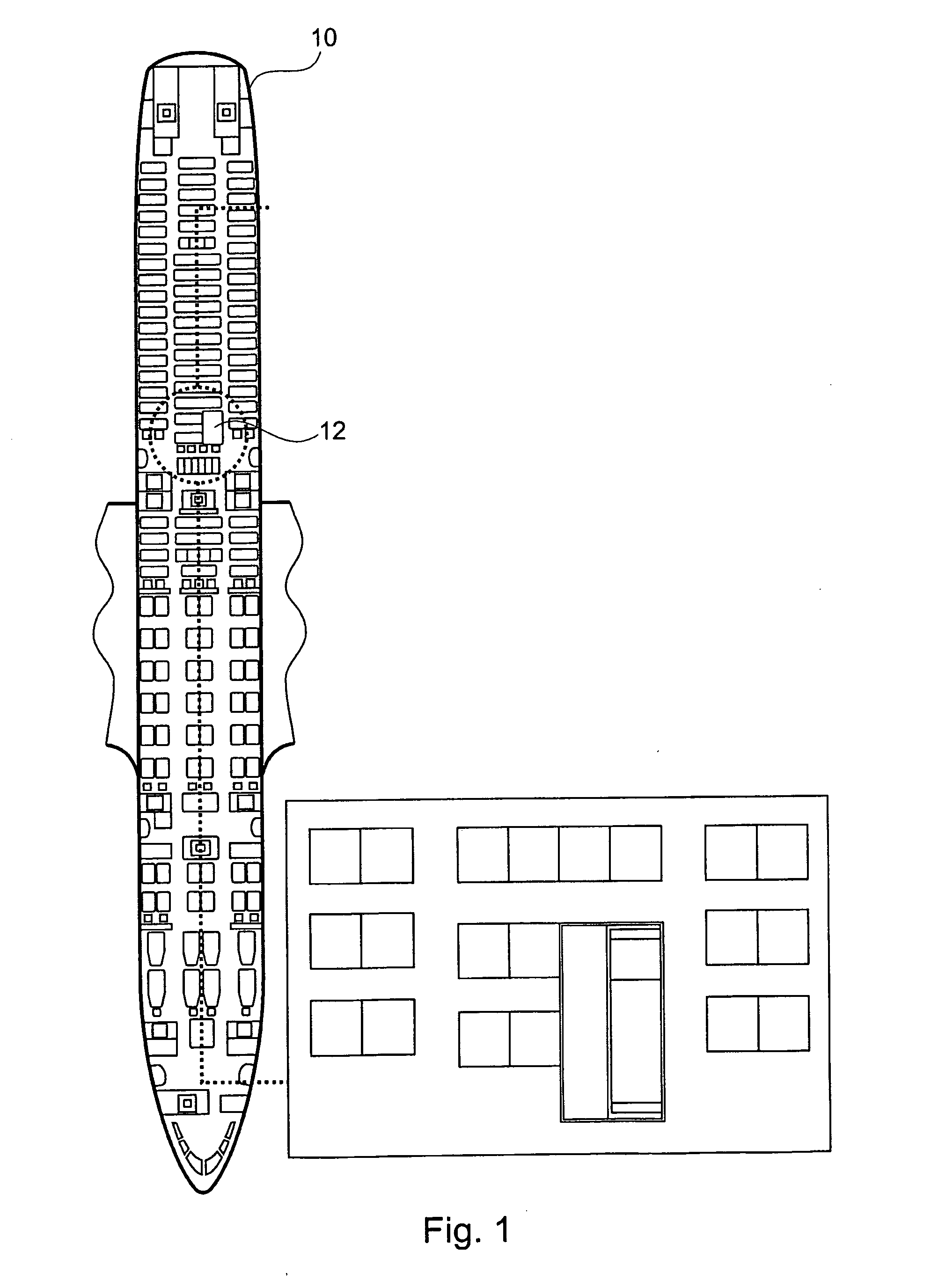 Device for the transport and medical care of patients as well as for the provision of emergency medical care in an aircraft