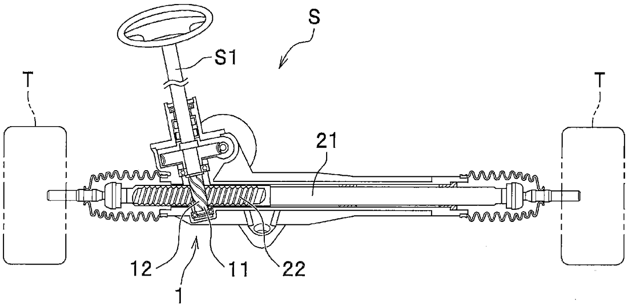 Vehicle rack-and-pinion mechanism