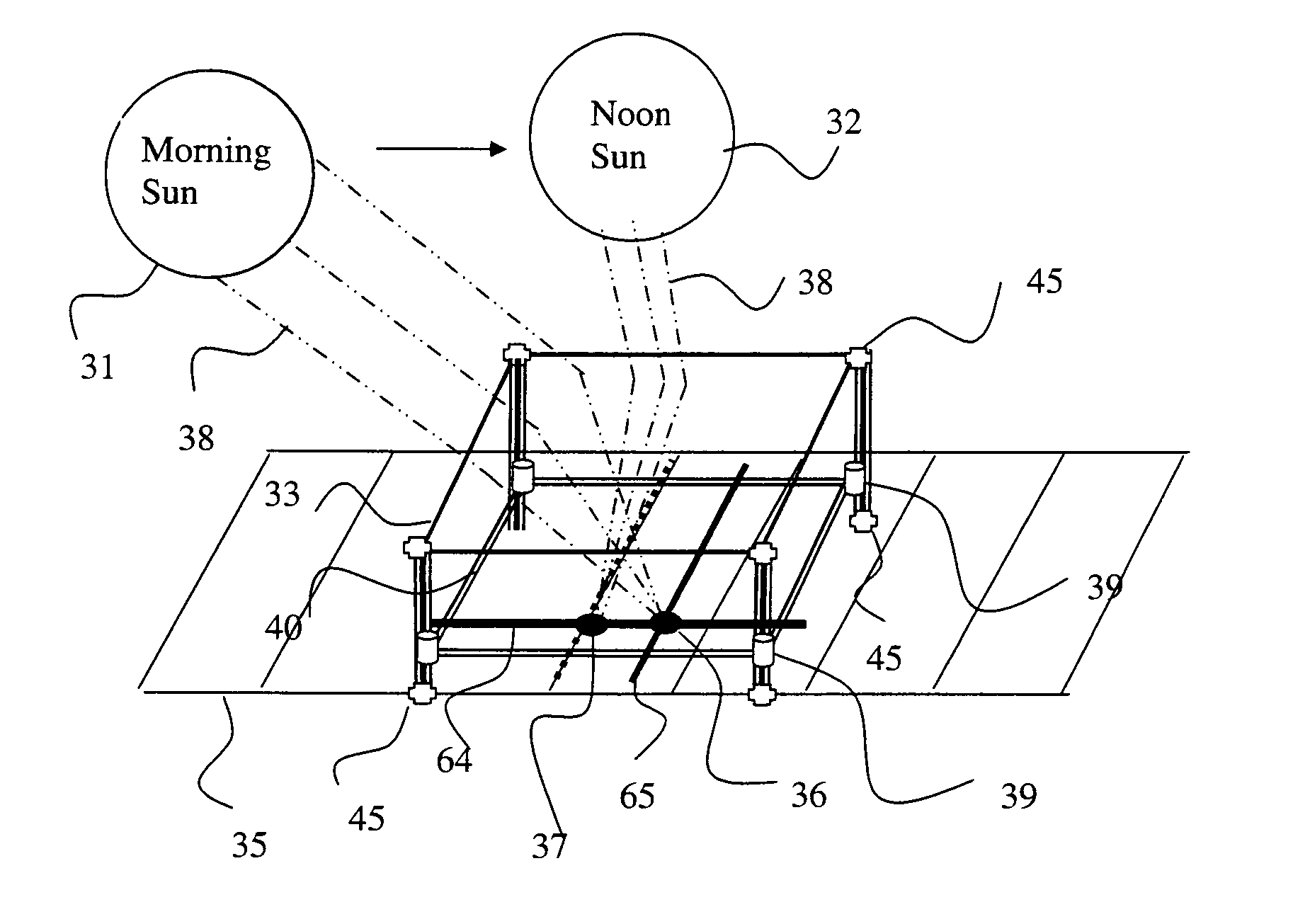 Solar energy collector with XY or XYZ sun tracking table