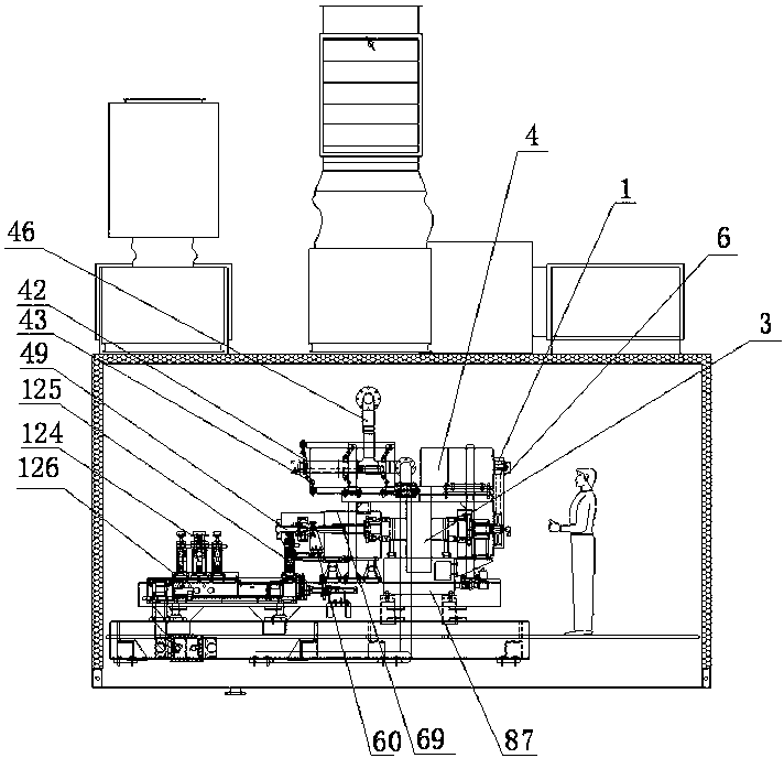 Novel container-type full-automatic butt-joint engine rapid-installation test platform