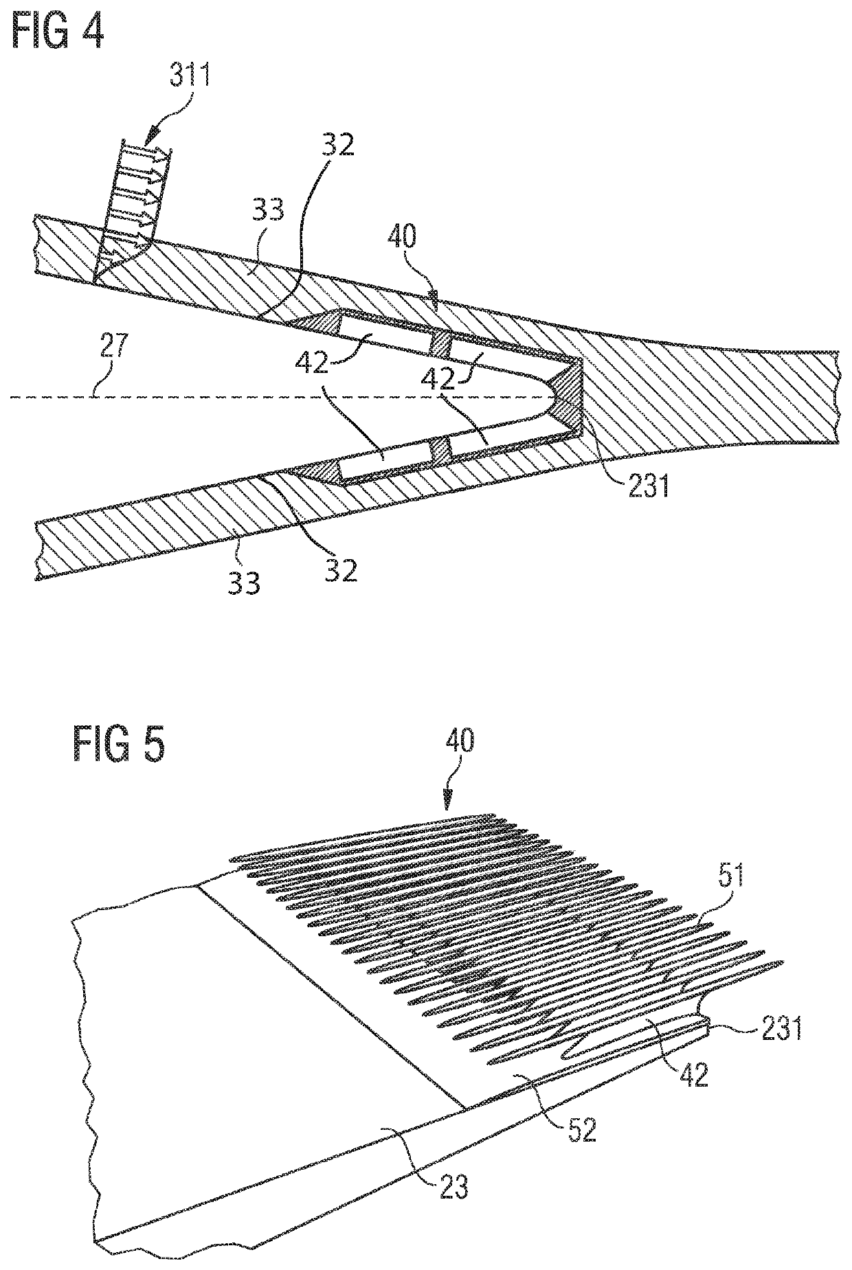 Rotor blade with noise reduction means