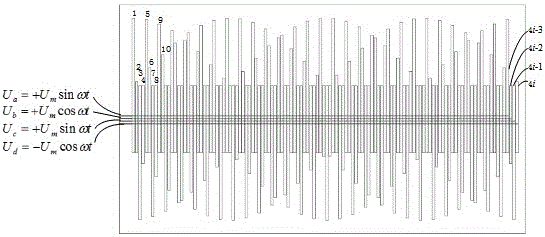 Absolute linear time grating displacement sensor based on alternating electric field