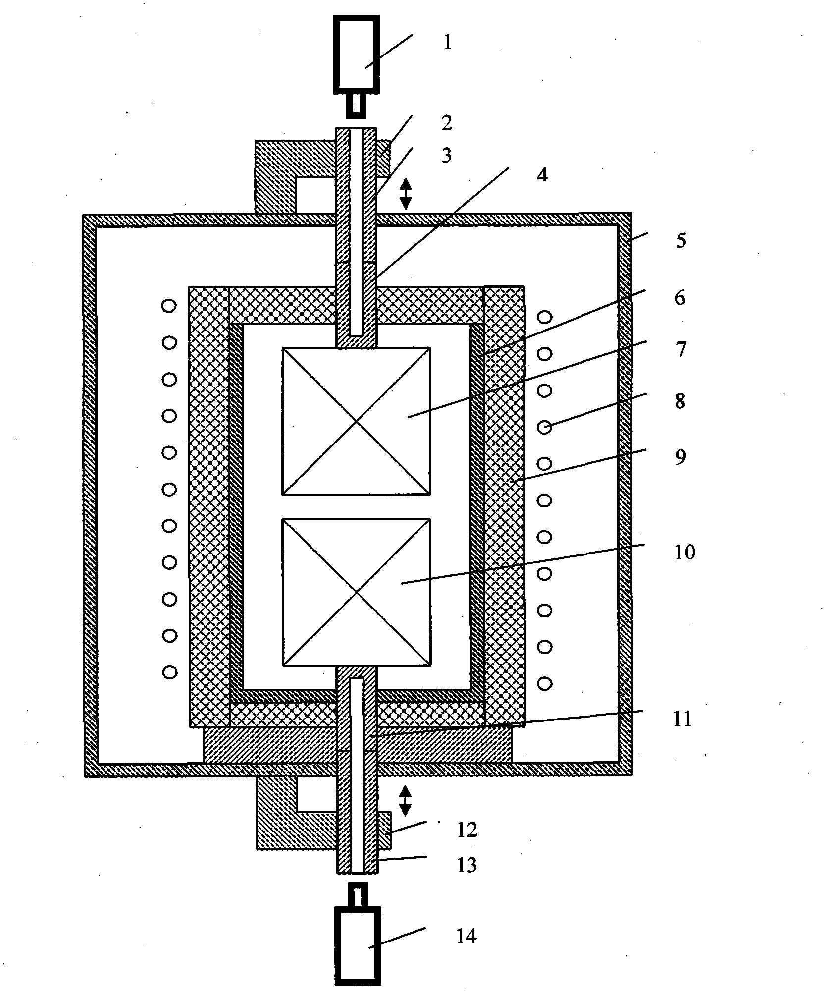 Method for growing silicon carbide mono-crystals through multi-crucible physical vapor transport technology, and device thereof
