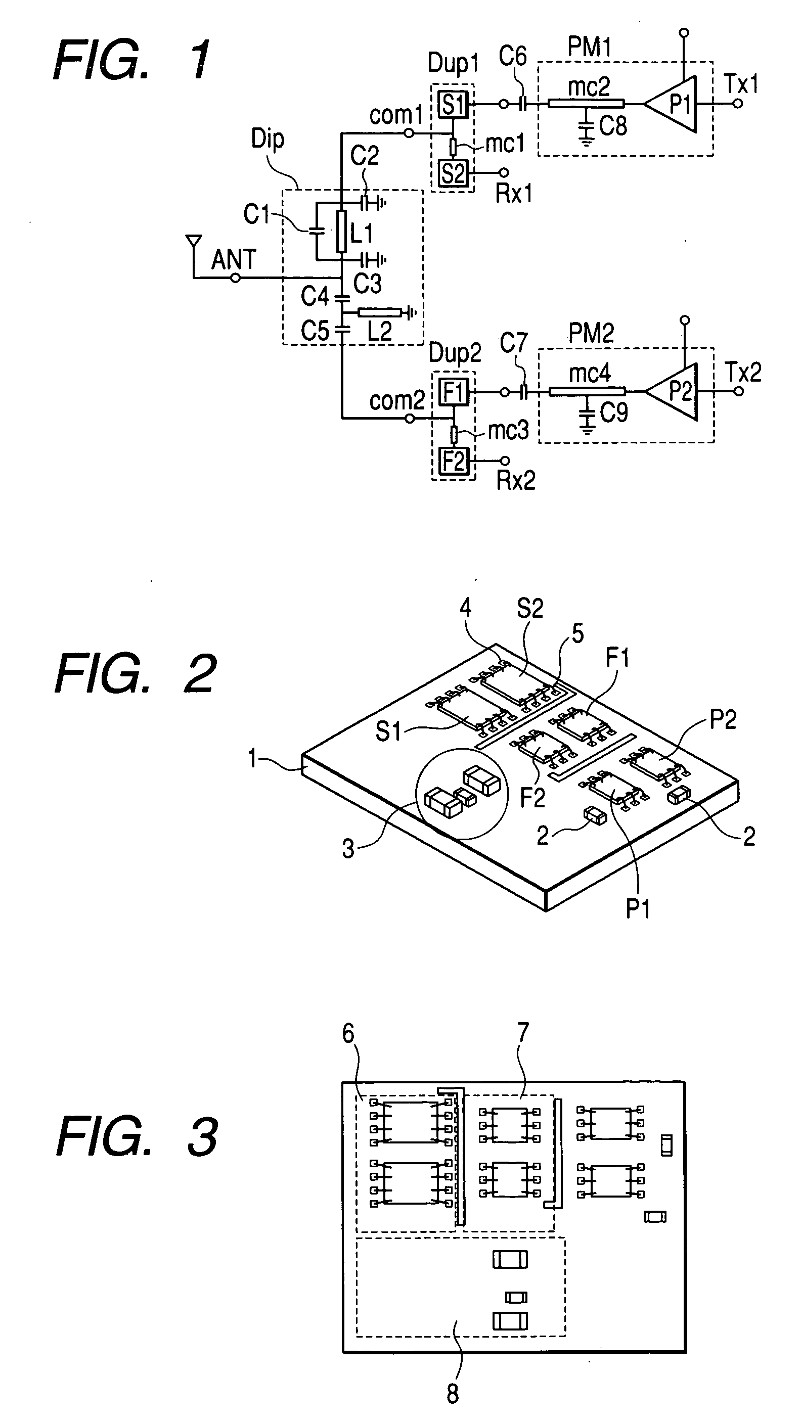 Multi-band transceiver and radio communication device using the transceiver