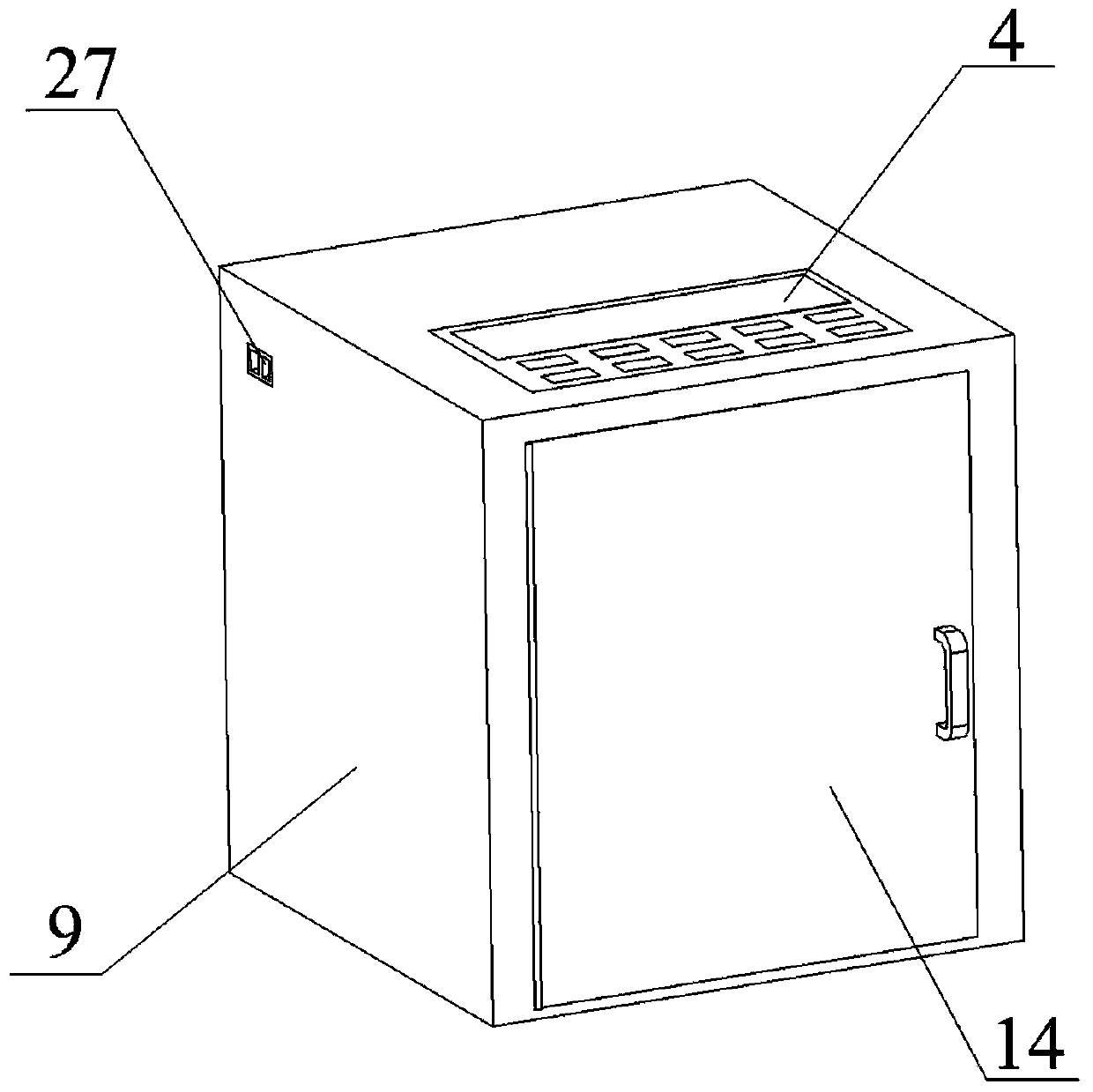 A centrifugal melt electrospinning device