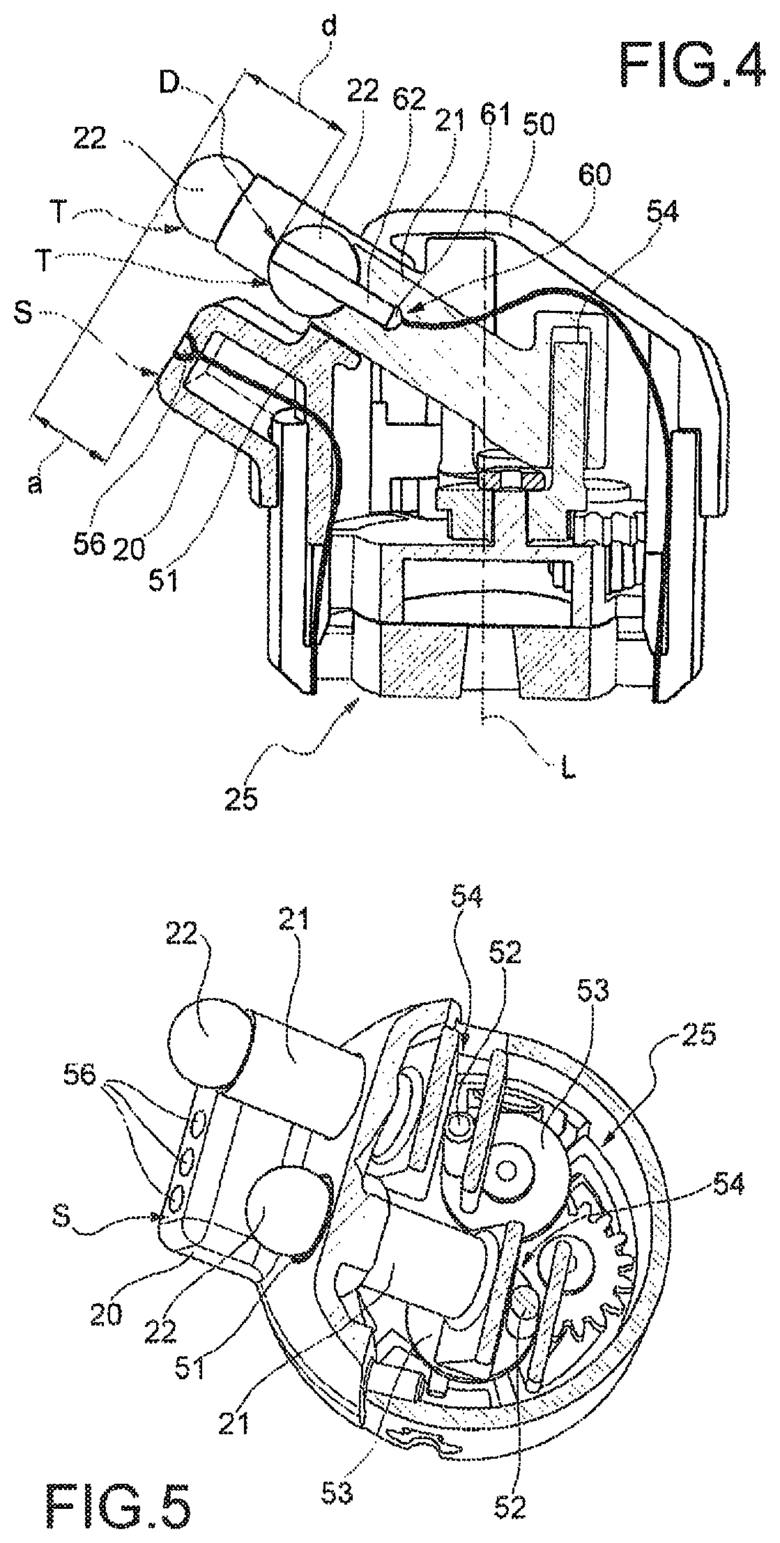Massage device with massage head equipped with tapping finger