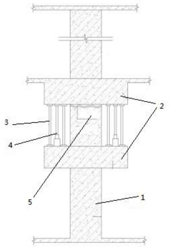 Cross-layer column quality defect repairing and reinforcing method for frame-core tube