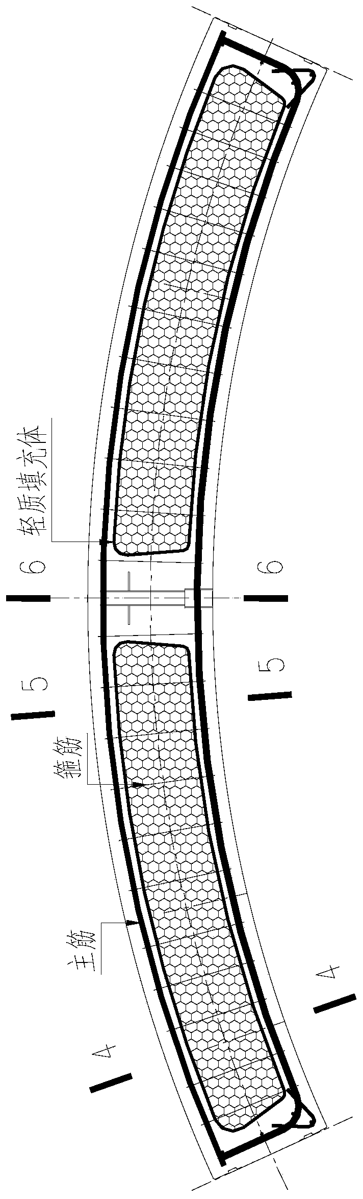 Prefabricated concrete pipe piece with internal light filling body and prefabricating method