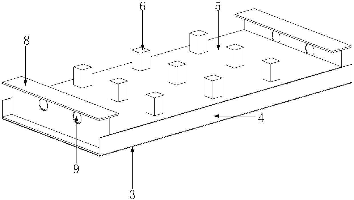 Cast-in-situ concrete hidden beam floor with separated pipelines and construction method of floor