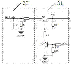 Power control system for wireless communication device of measuring instrument