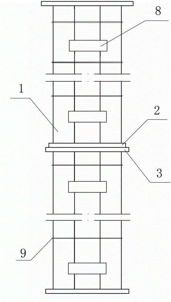 Reinforced concrete structure hollow thin wall pier type steel frame column and construction method thereof