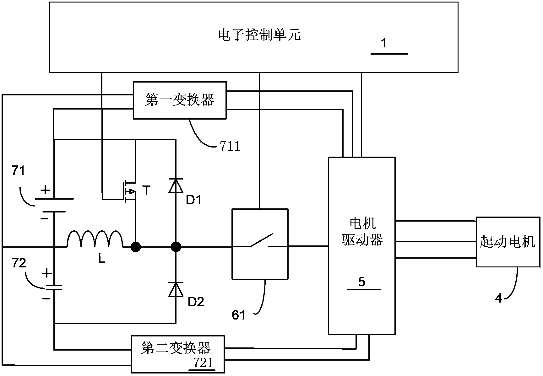 Automobile idle speed start-stop system and hybrid power supply