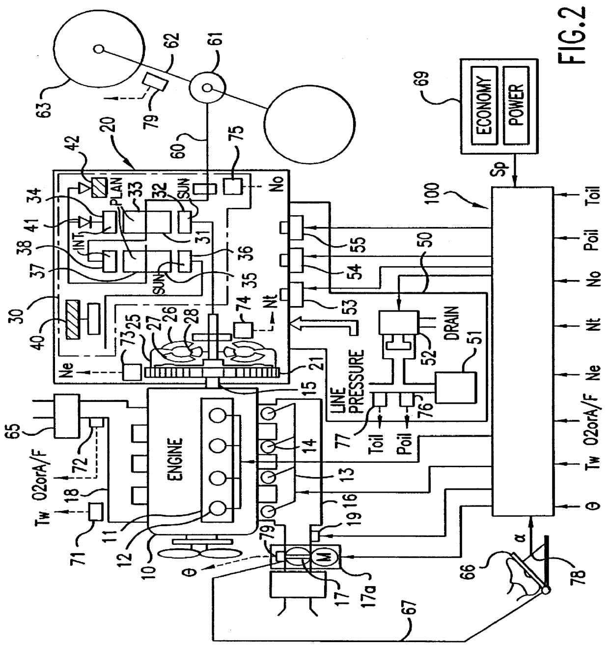 Driving force control system for a vehicle