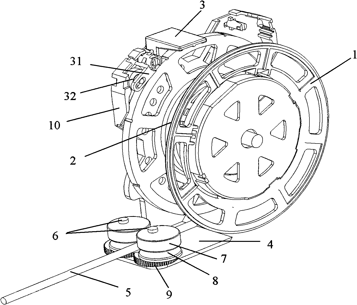 Dust collector reel for uniformly distributing line and returning line at constant speed