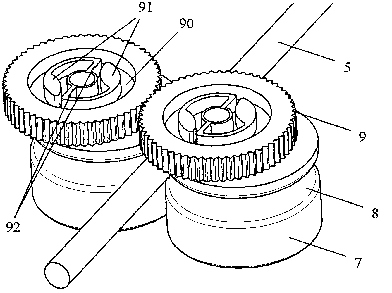 Dust collector reel for uniformly distributing line and returning line at constant speed