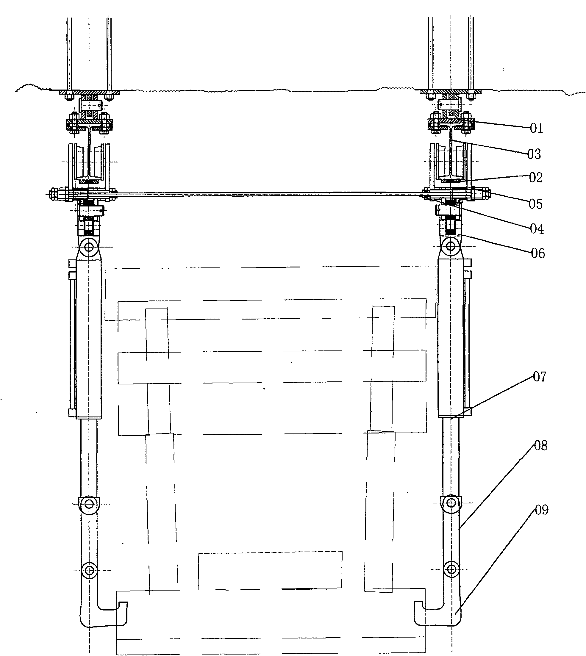 Double-track four-crane conveyor