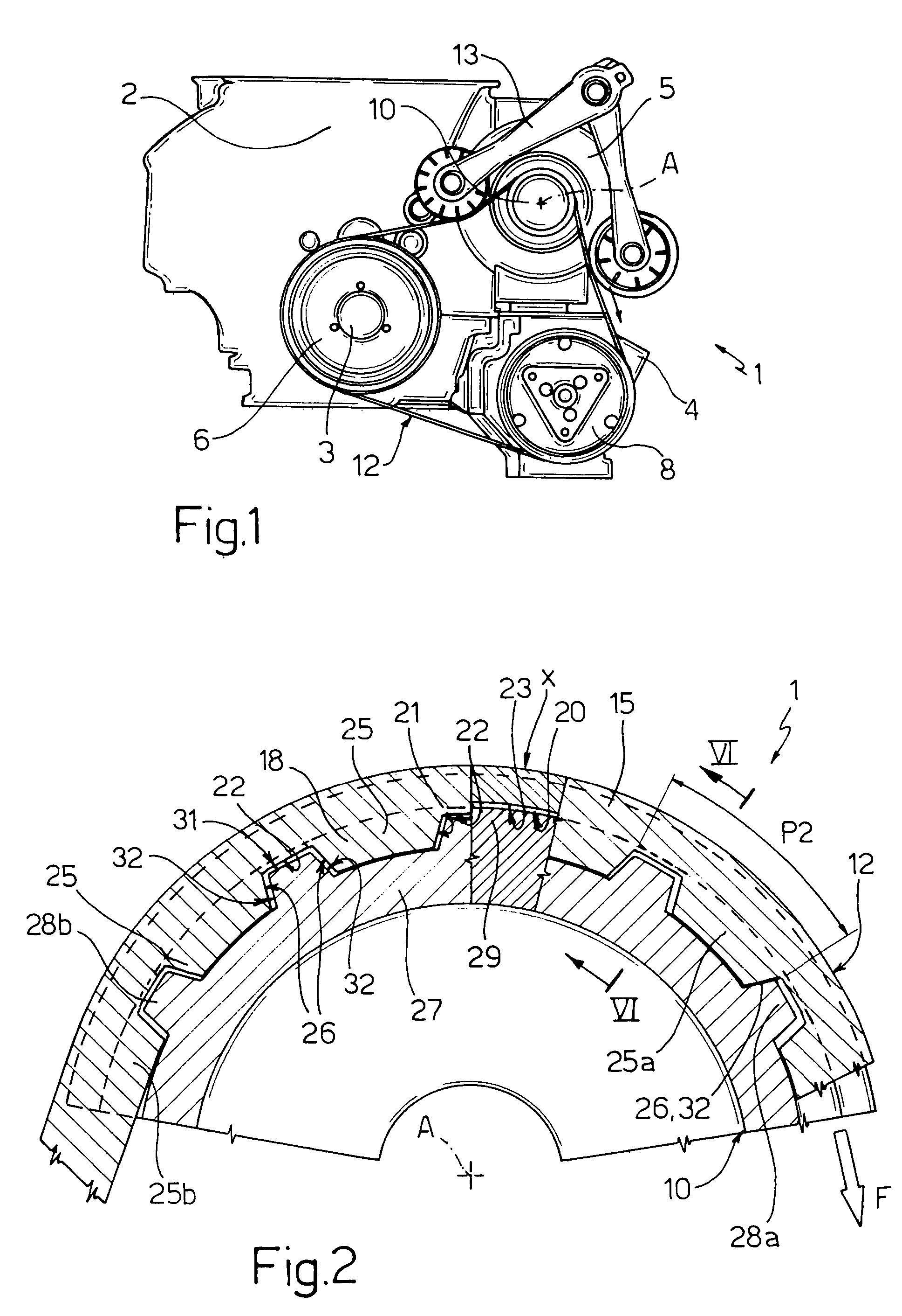 Belt drive assembly for driving accessory parts of an internal combustion engine, drive belt and pulleys suited to be used in said assembly