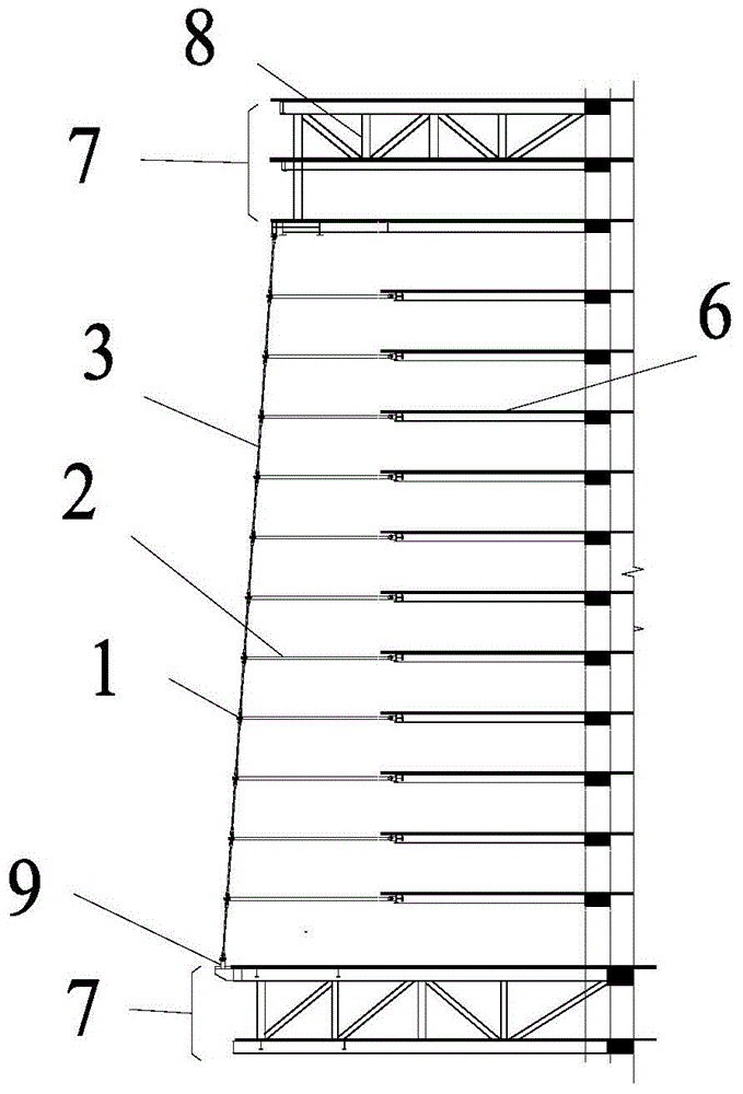 Curtain wall supporting structure optimizing aerodynamic configuration of high-rise building