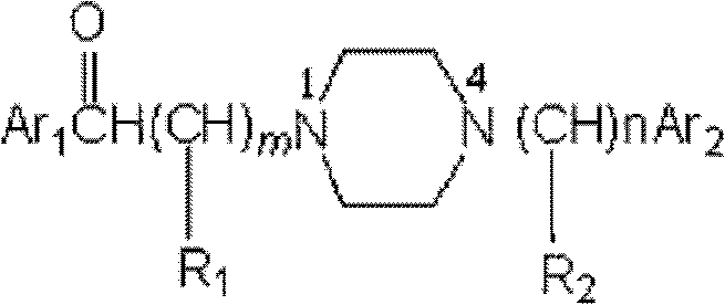 Substituted arylpiperazine aryl alkanone derivatives and their application in the preparation of analgesic drugs