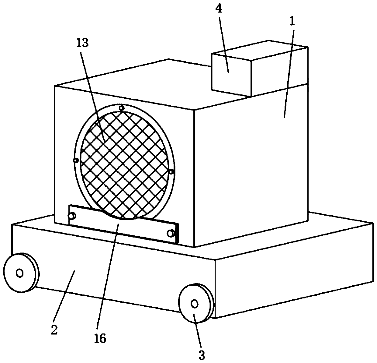 Industrial environmentally-friendly fan provided with protective base