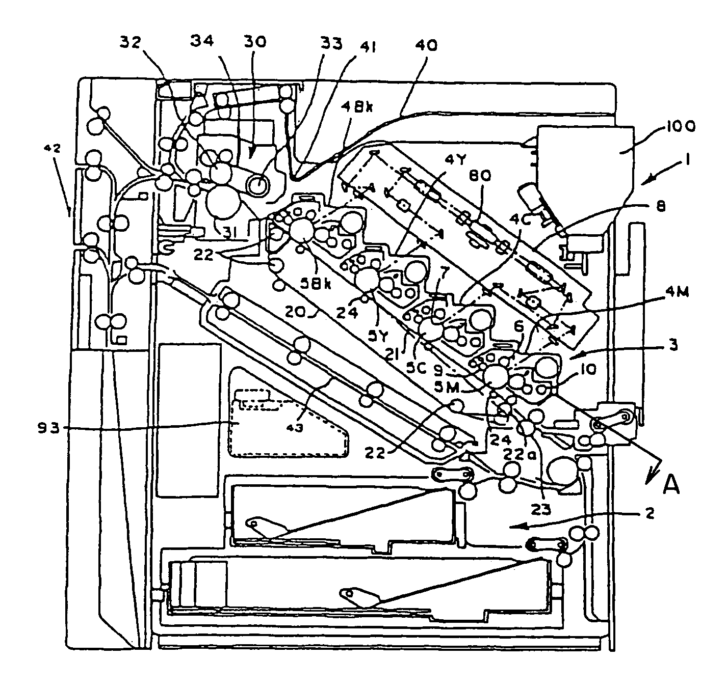 Color image forming apparatus, and toner replenishing apparatus