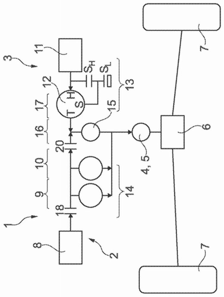 Hybrid powertrain with intermediate gear