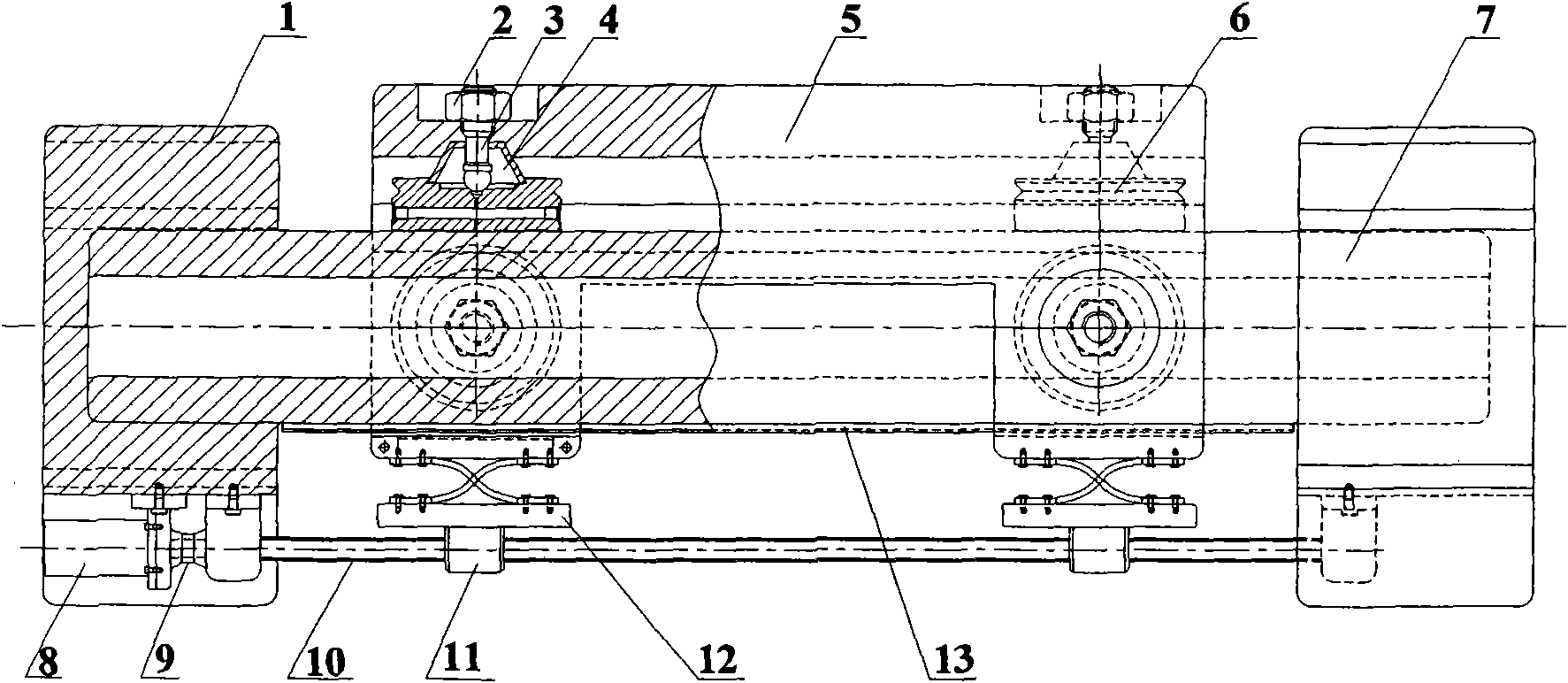 II-type gas static pressure guide rail for horizontal use