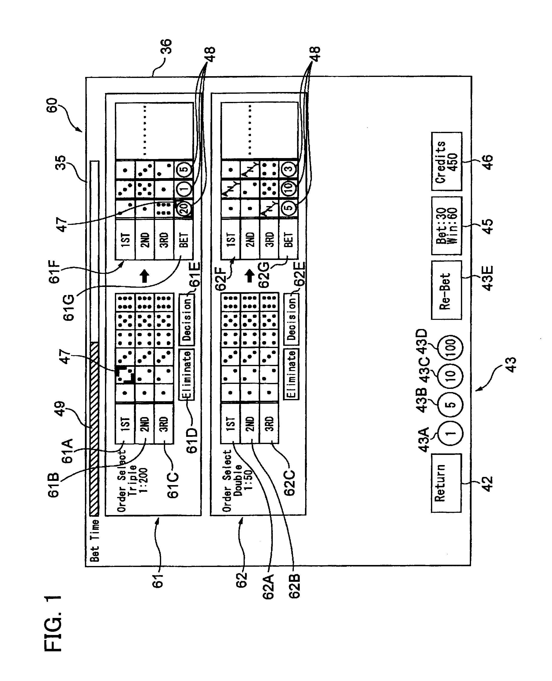 Method of controlling a dice game and gaming machine