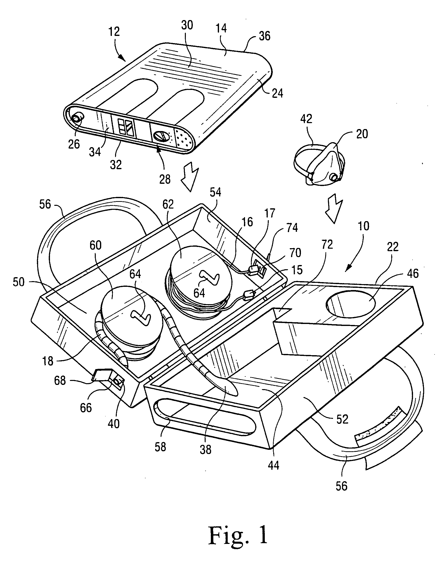 Storage system for an apparatus that delivers breathable gas to a patient