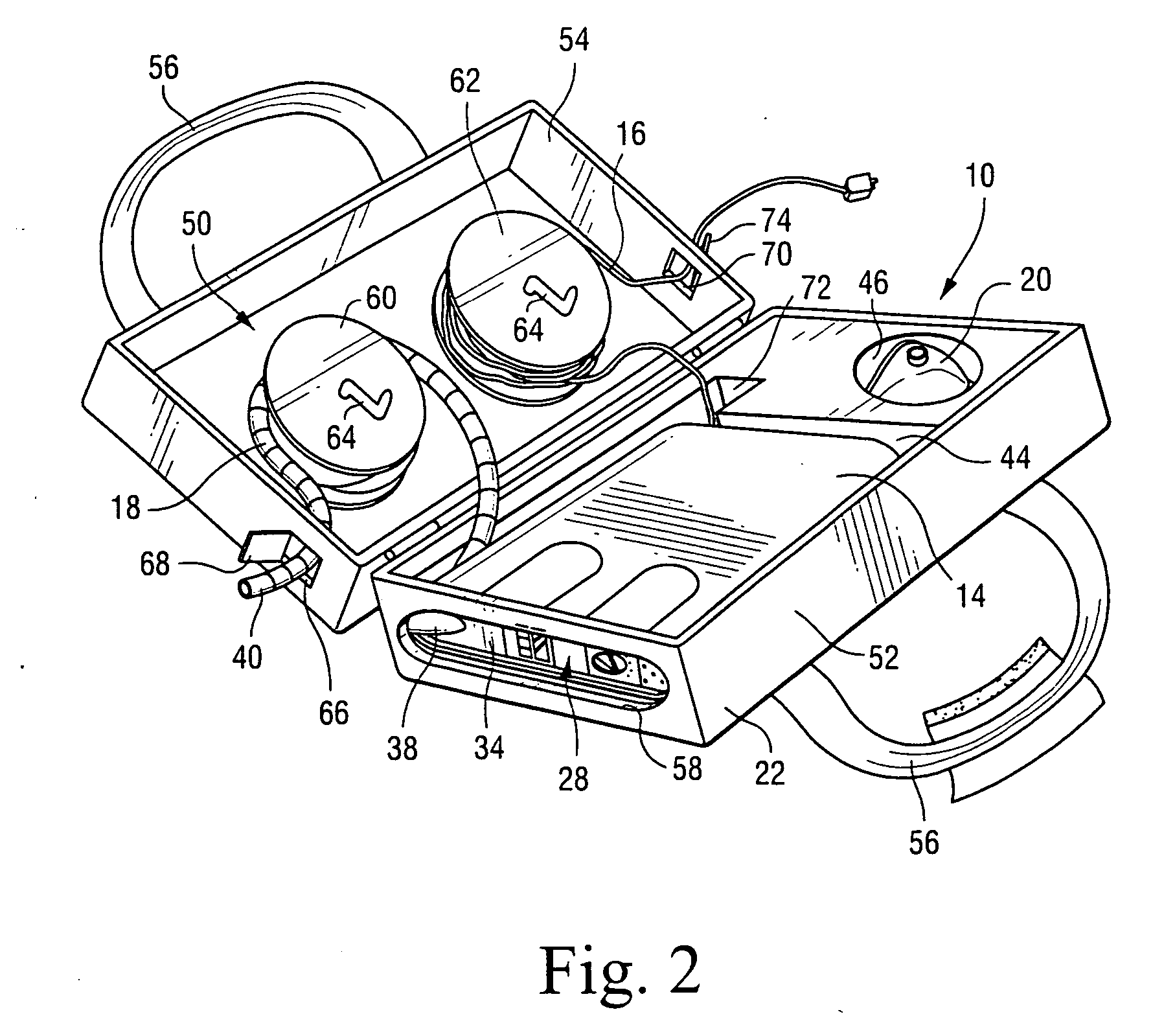 Storage system for an apparatus that delivers breathable gas to a patient