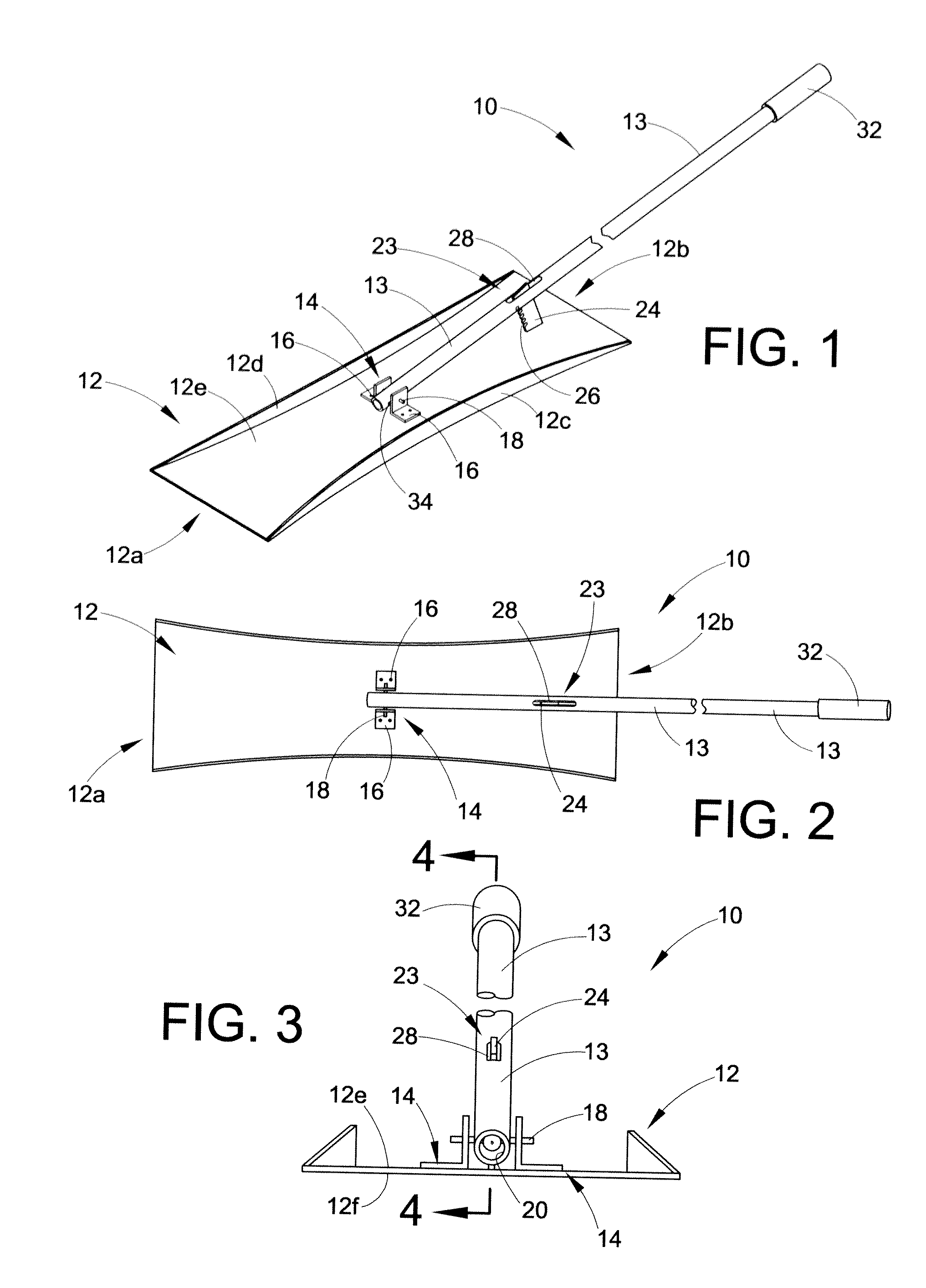 Pitch adjustable bi-directional shovel