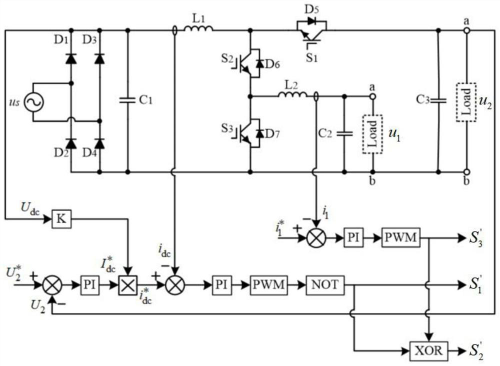 A boost PFC converter with integrated buck-boost output and its control method