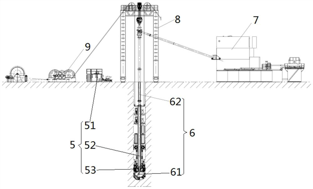 Vertical shaft tunneling machine suitable for underwater tunneling