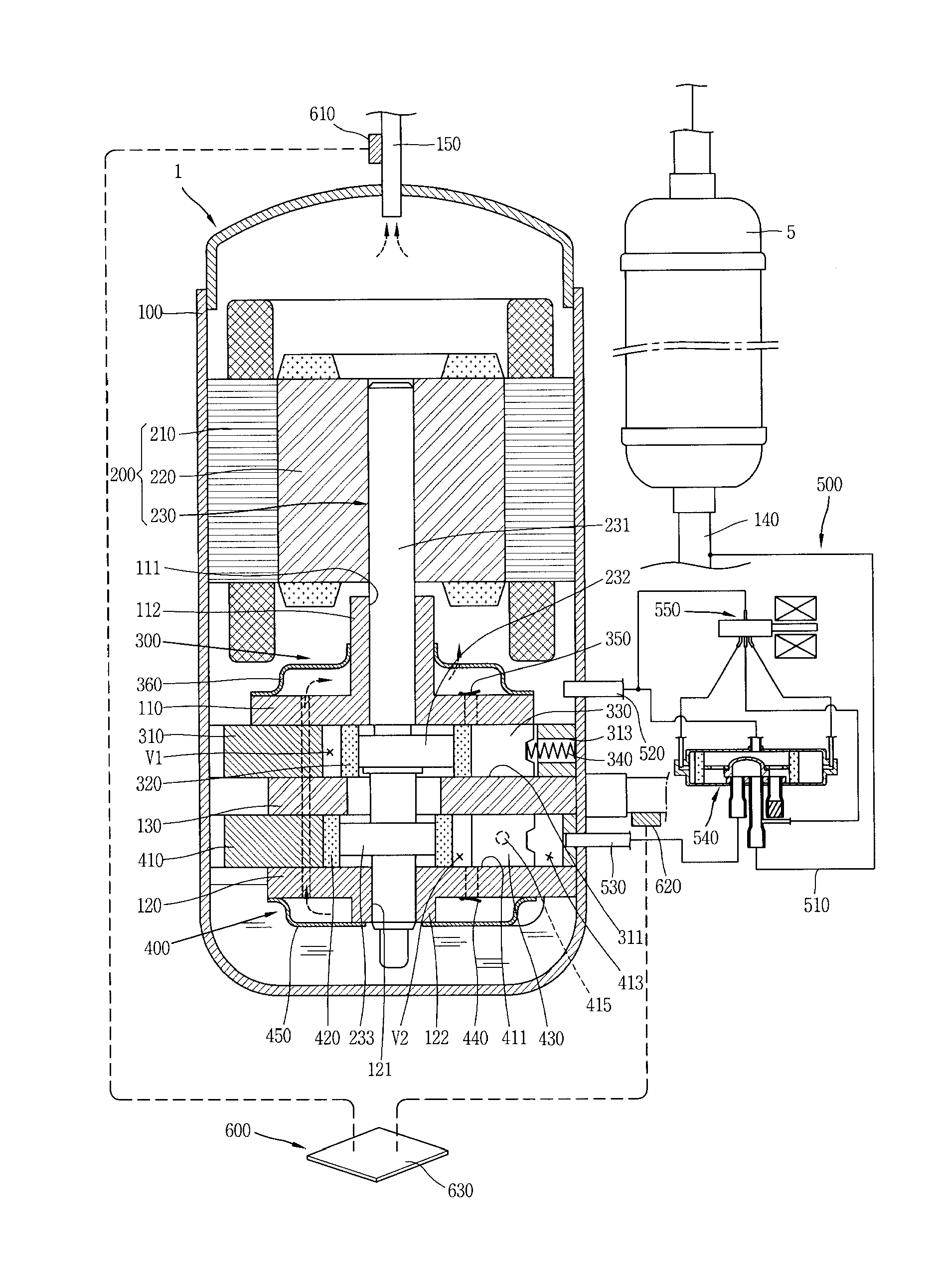 Variable capacity type rotary compressor, cooling apparatus having the same, and method for driving the same