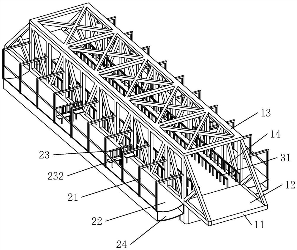 Steel structure bridge and production process thereof