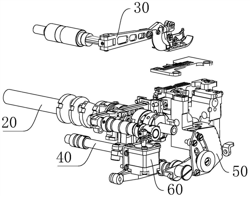 Synchronous adjustment method of presser foot pressure and tooth frame inclination based on overlock sewing machine