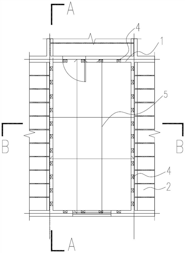 A construction method for underpinning a hollow floor slab to a cast-in-place floor slab