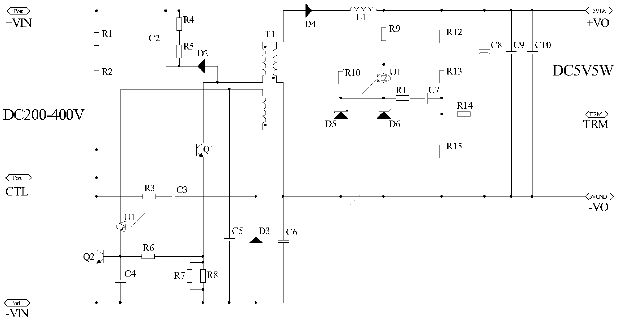 Self-excited variable frequency soft switching power supply module