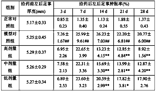 Traditional Chinese medicine composition for preventing and treating rheumatoid arthritis and preparation method thereof