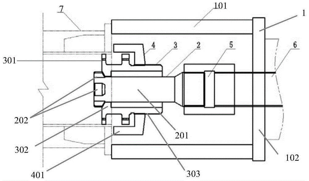 A prestressed concrete pole tensioning and anchoring device