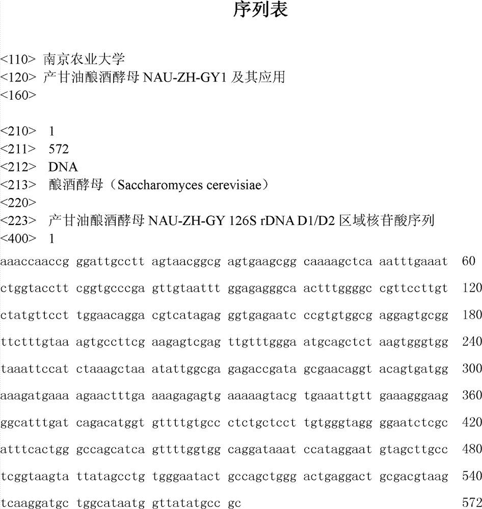 Glycerol-producing saccharomyces cerevisiae NAU-ZH-GY1 and application thereof